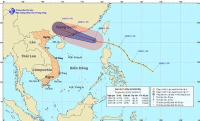 Chart shows direction of ‘Storm Doksuri’ (Photo: nchmf)